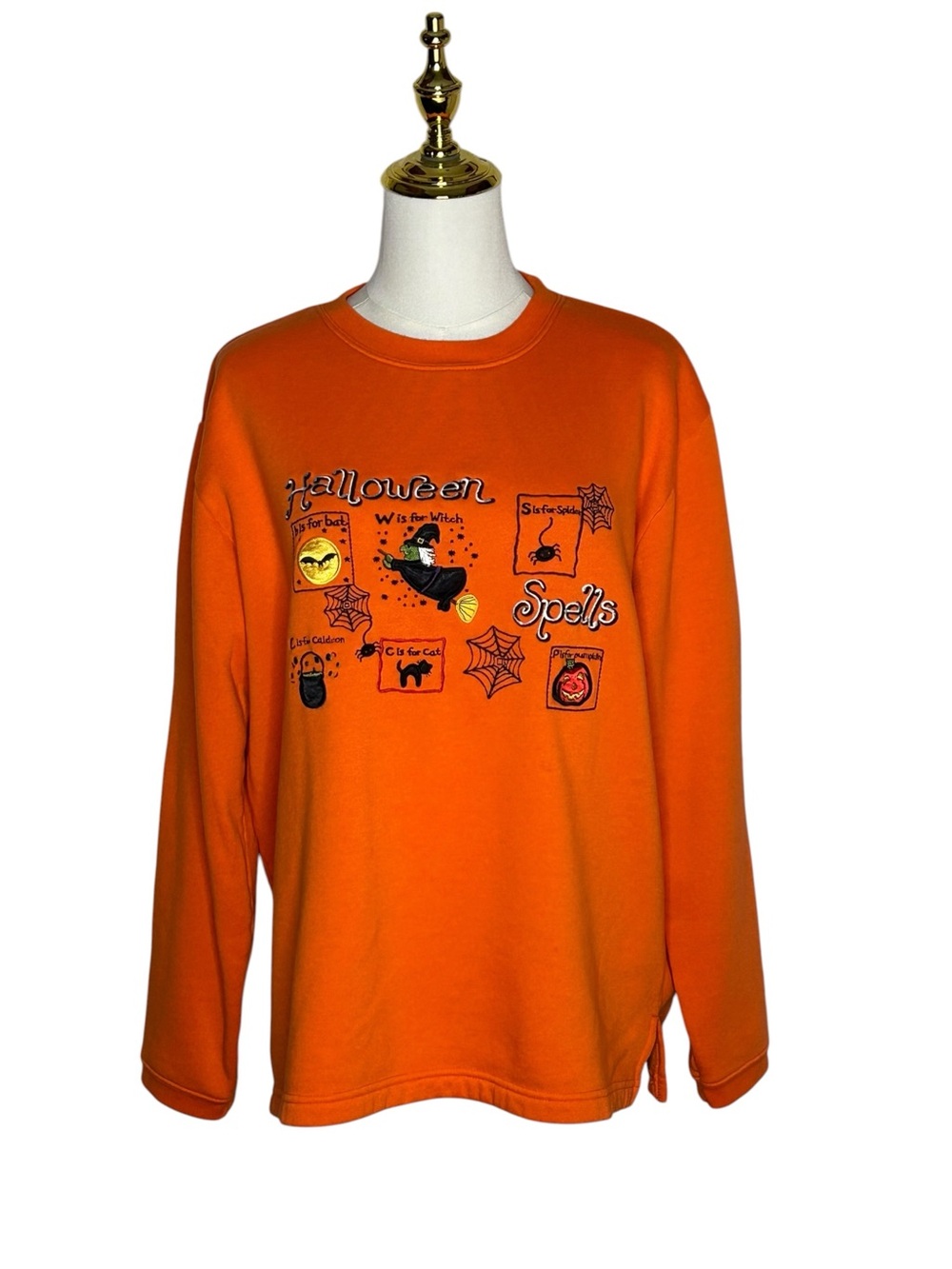 Basic Editions Vintage 90s Halloween Spells Spooky Crew Neck Sz L Teachercore